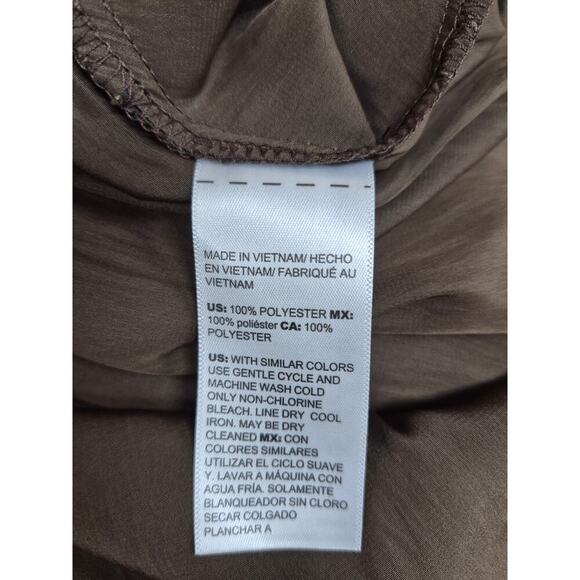 Chicos Flowy Blouse Chocolate Brown Sz 16/18 XL Batwing Sleeves - Picture 6 of 7